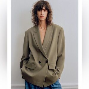 ZARA Oversized Double-Breasted Blazer- Size S